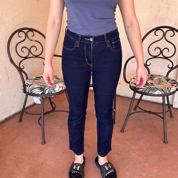 Denim - Dark Blue Women's High-Rise Straight Jeans